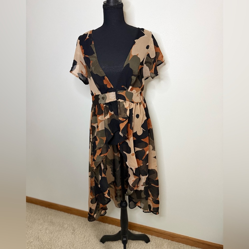 Live 4 Truth Sheer Floral Midi Dress Boho Resort Size Large